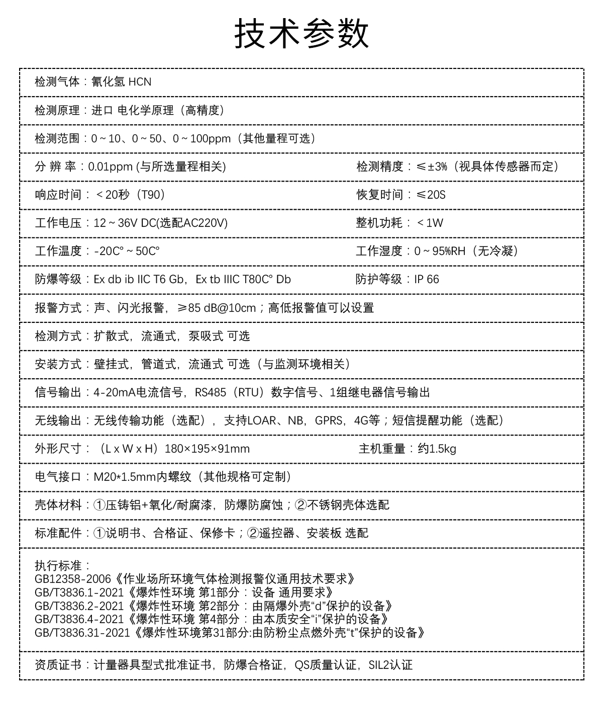 固定式氰化氫檢測(cè)儀